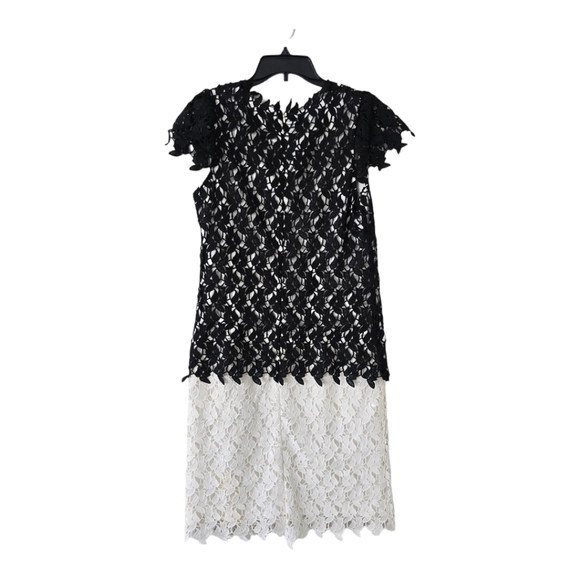 BMJ Studio Women’s Lacey Black& Ivory Embroidered Dress sz 12 Wedding - Picture 1 of 15
